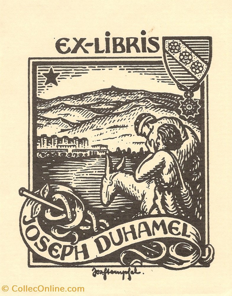 DUHAMEL vieux papier ex libri duhamel