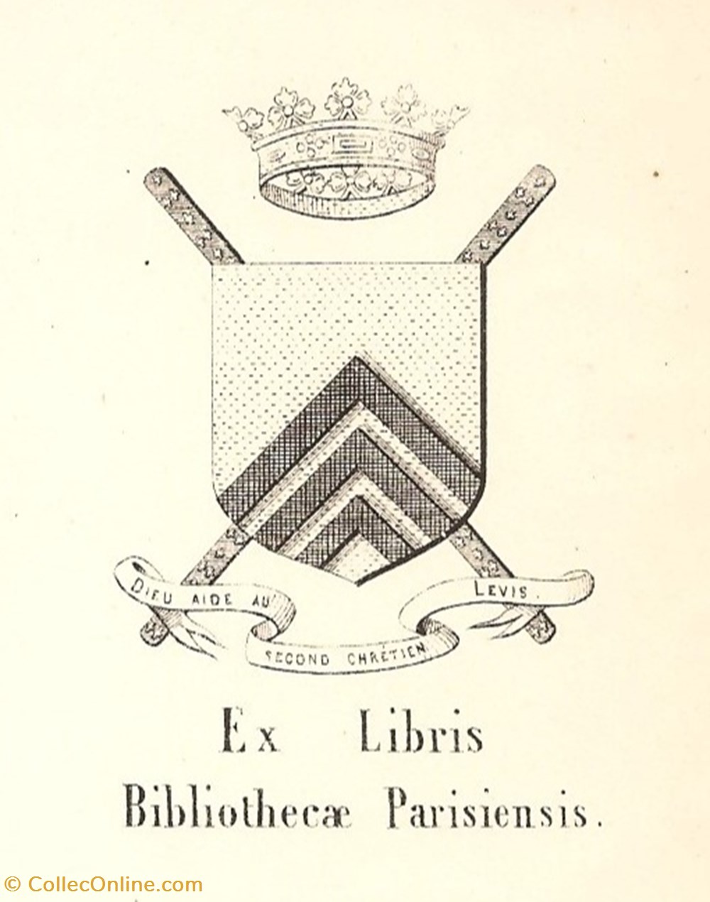 PARISIENSIS (LEVI-MIREPOIX) vieux papiers ex libris parisiensis levi mirepoix