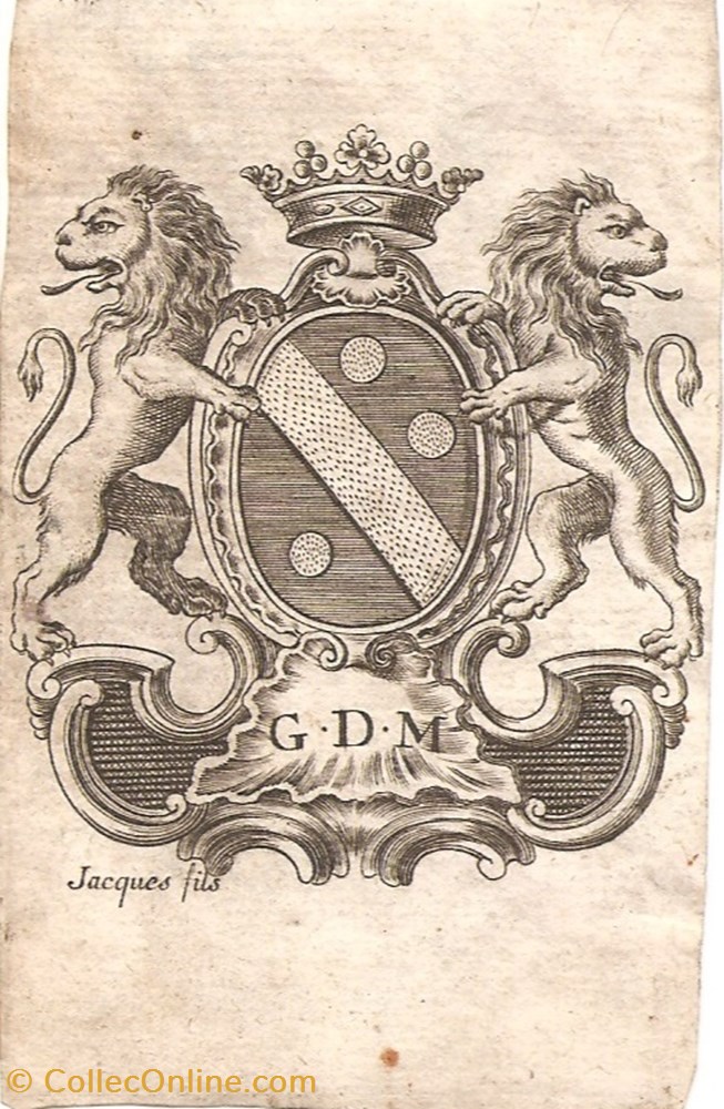 G.D.M. (GUILLEBON de MONTMIRAIL) documents anciens ex libris g d m guillebon de montmirail