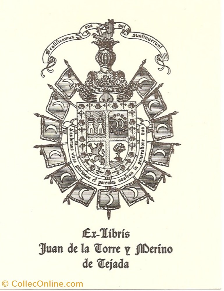 TORRE y MERINO de TEJADA vieux papiers ex libris torre y merino de tejada