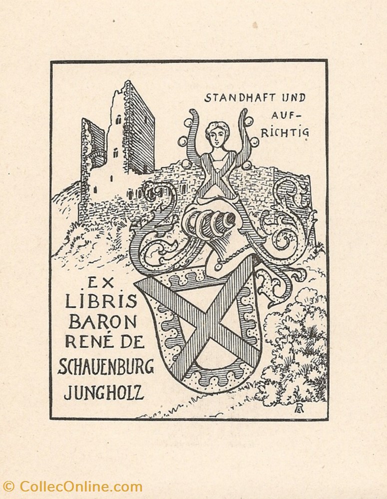 SCHAUENBURG-JUNGHOLZ vieux papiers ex libris schauenburg jungholz
