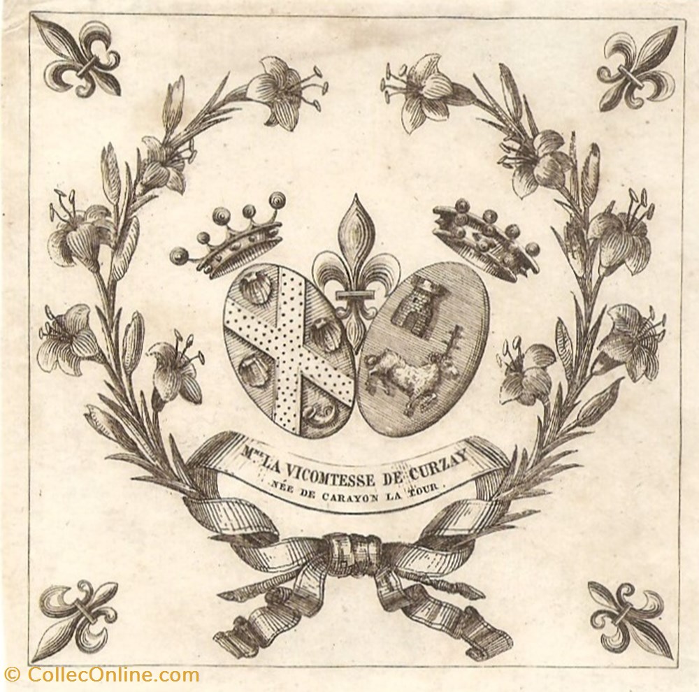 CURZAY vieux papiers ex libris curzay