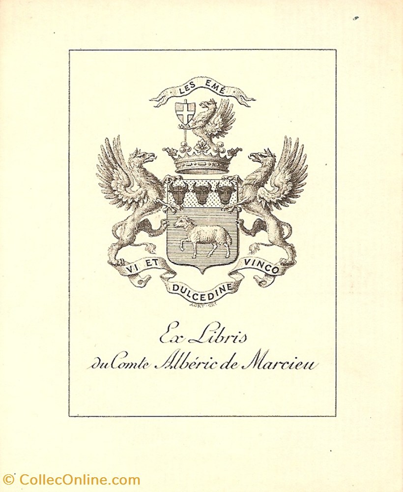 MARCIEU vieux papier ex libri marcieu