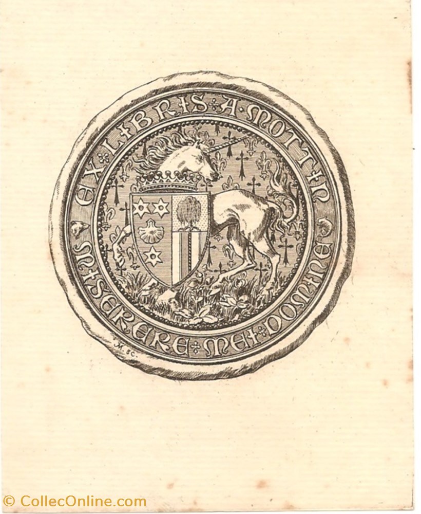 MOTTIN vieux papiers ex libris mottin