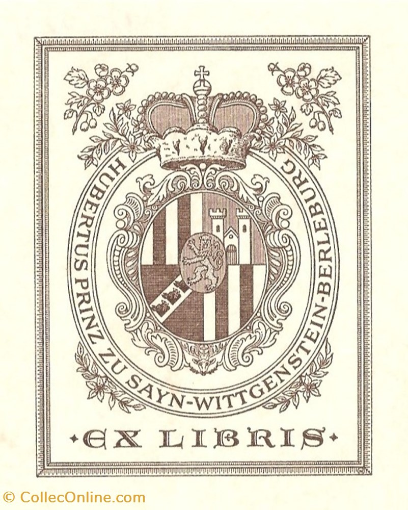 SAYN-WITTGENSTEIN-BERLEBURG vieux papiers ex libris sayn wittgenstein berleburg