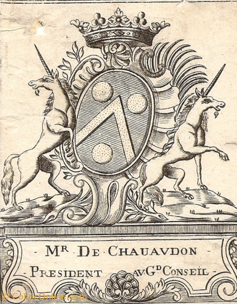 CHAUAVDON vieux papier ex libri chauavdon