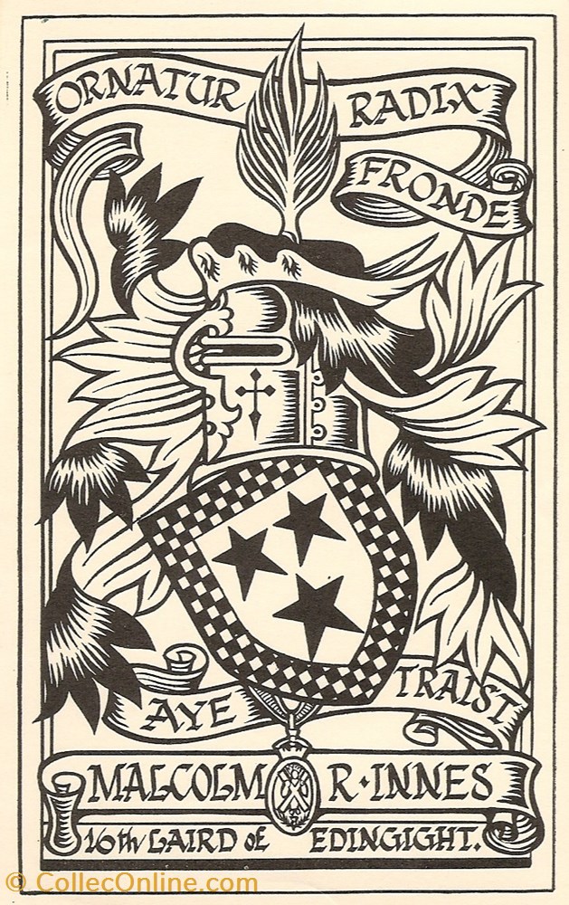 INNES of EDINGIGHT vieux papier ex libri innes of edingight