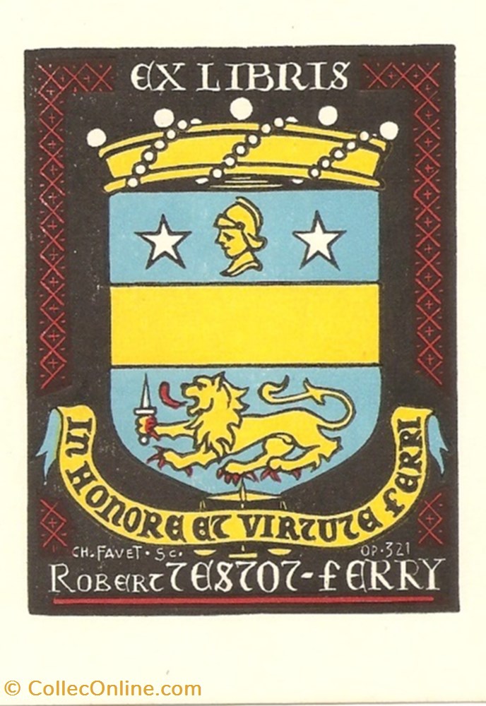 TESTOT-FERRY vieux papiers ex libris testot ferry