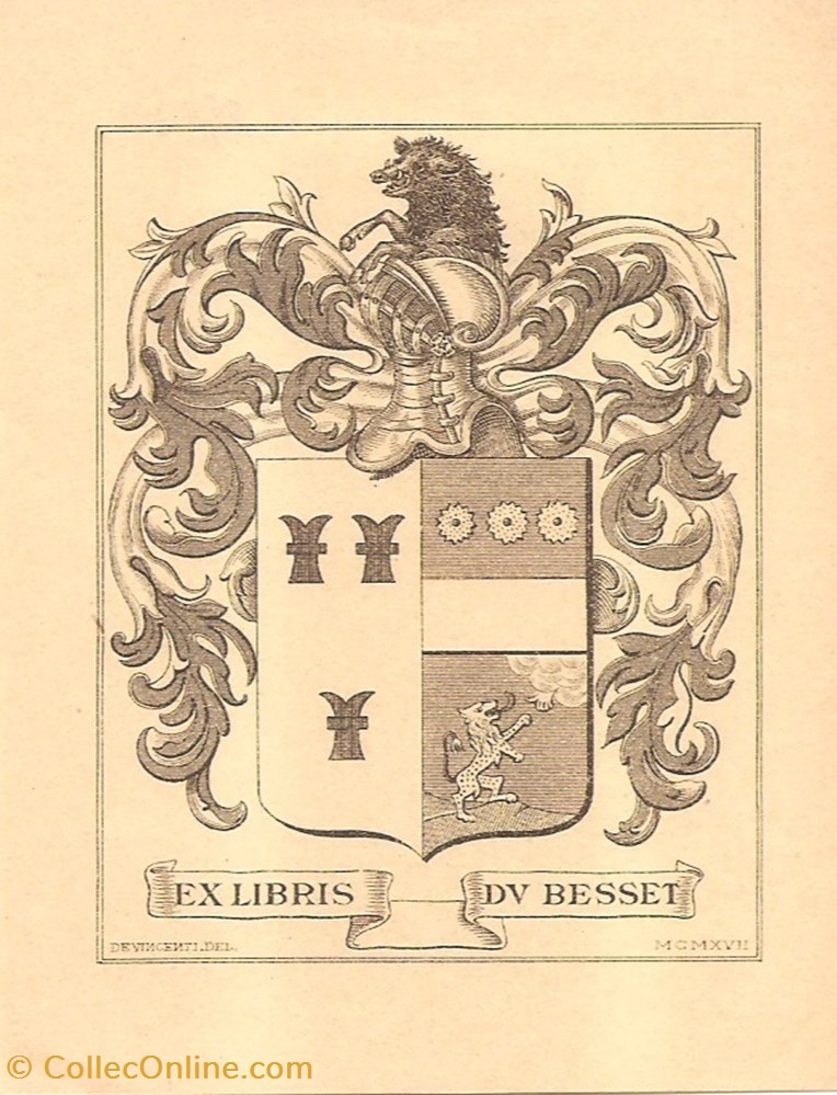 DU BESSET vieux papiers ex libris du besset