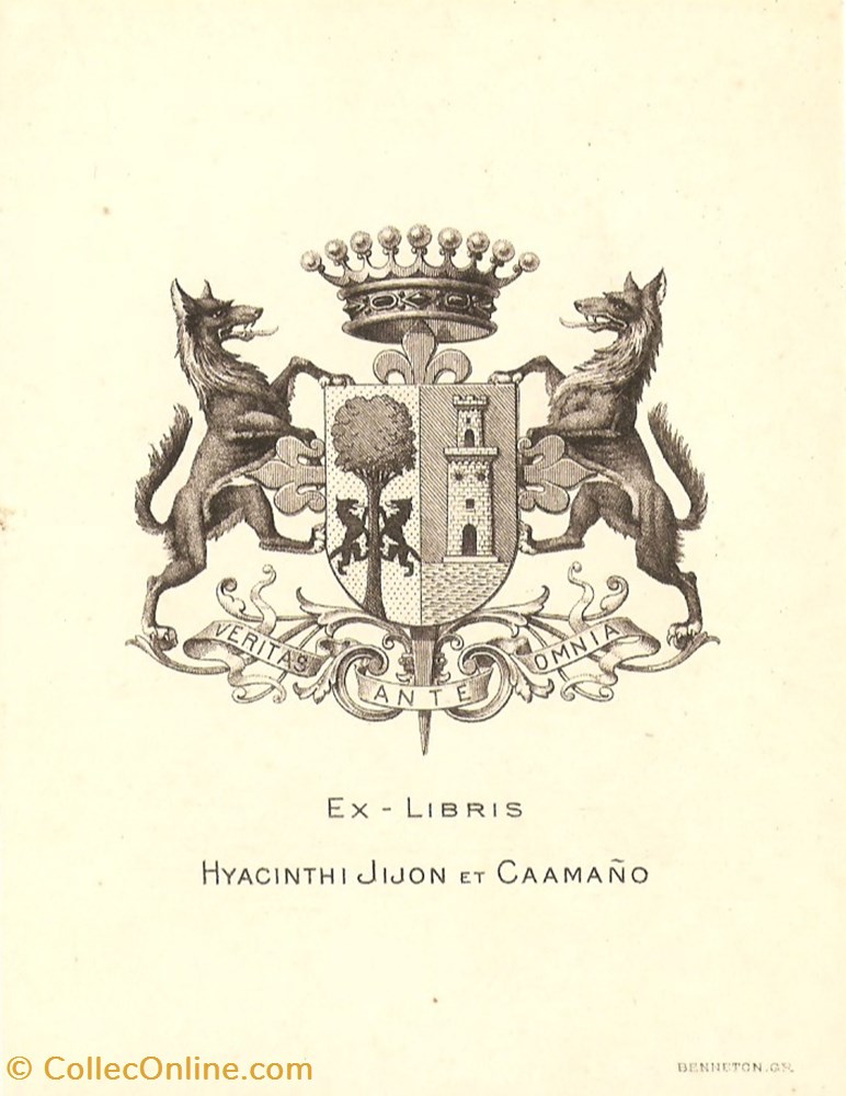 JIJON et CAAMAÑO vieux papiers ex libris jijon et caamano