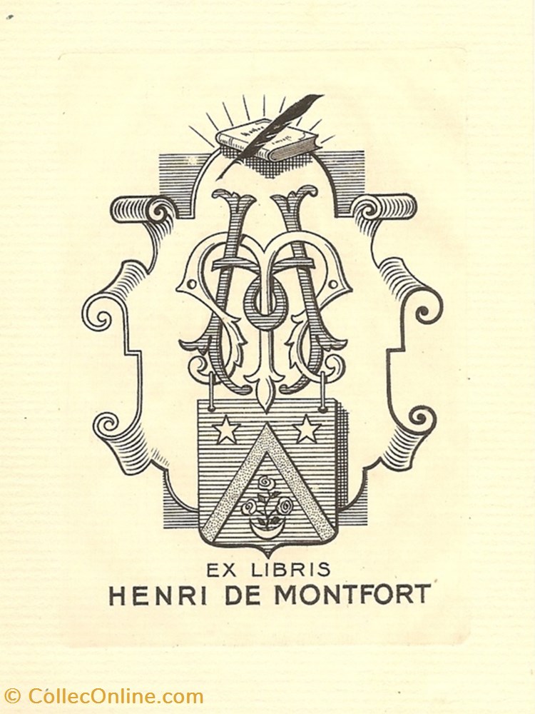MONTFORT vieux papier ex libri montfort