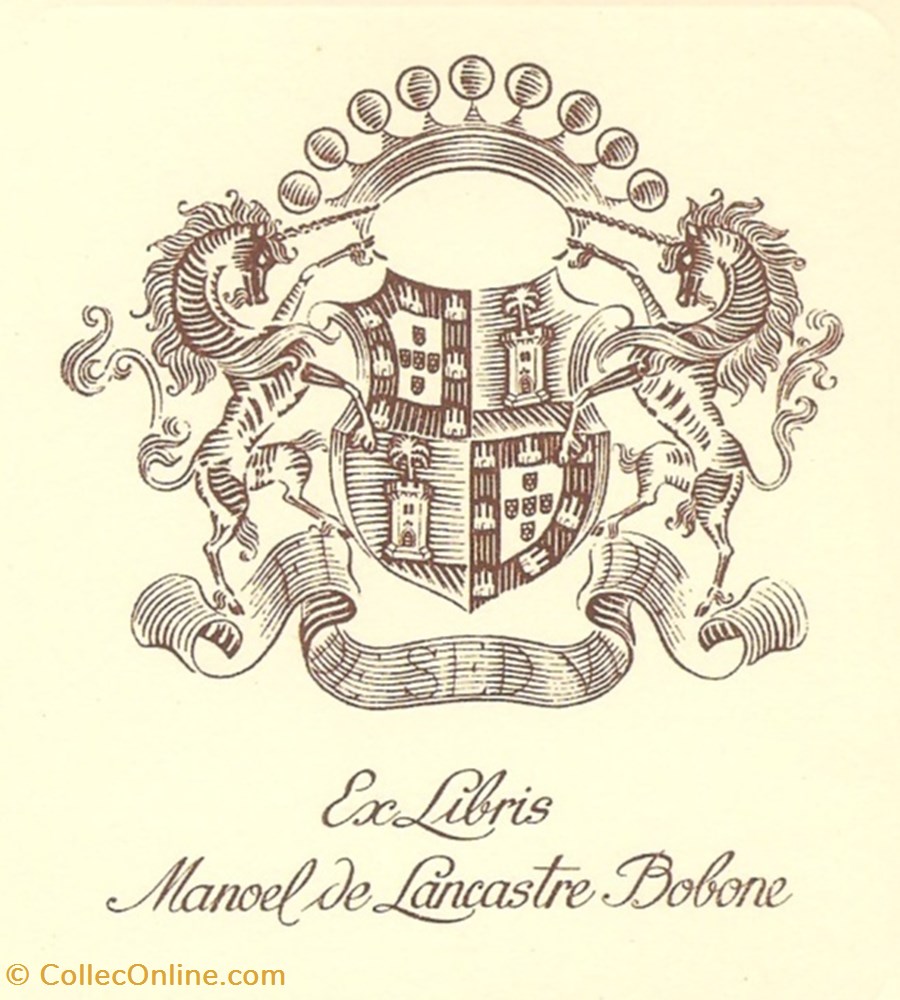 LANCASTRE BOBONE vieux papiers ex libris lancastre bobone