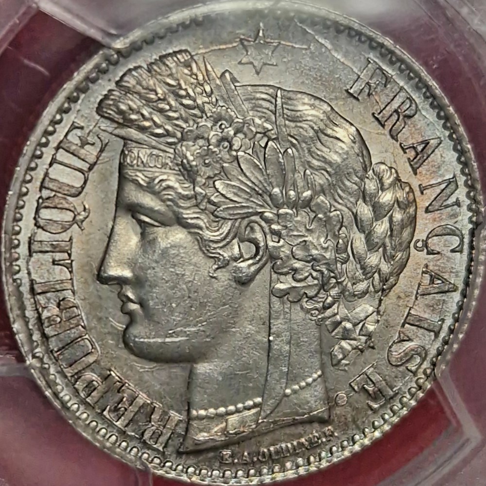 monnaies monde france rare 2 francs ceres 1870k sans legende ms64