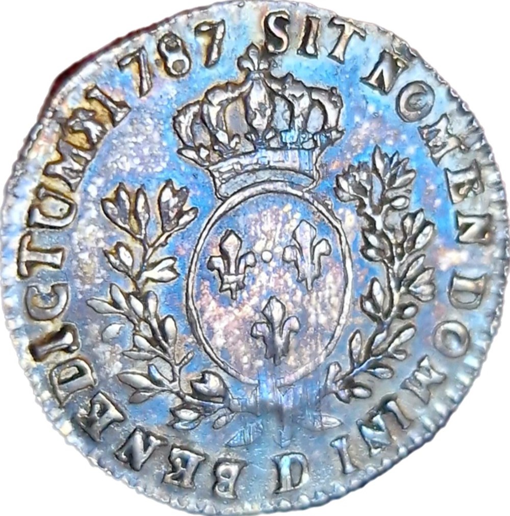 Dixième d'ecu 1787 D monnaies europe medievale a france royales dixieme ecu 1787 d