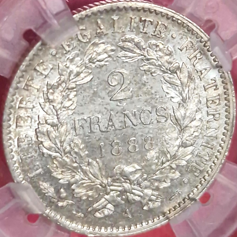 2 francs Ceres legende 1888 MS63 monnaies monde france 2 francs ceres legende 1888 ms63