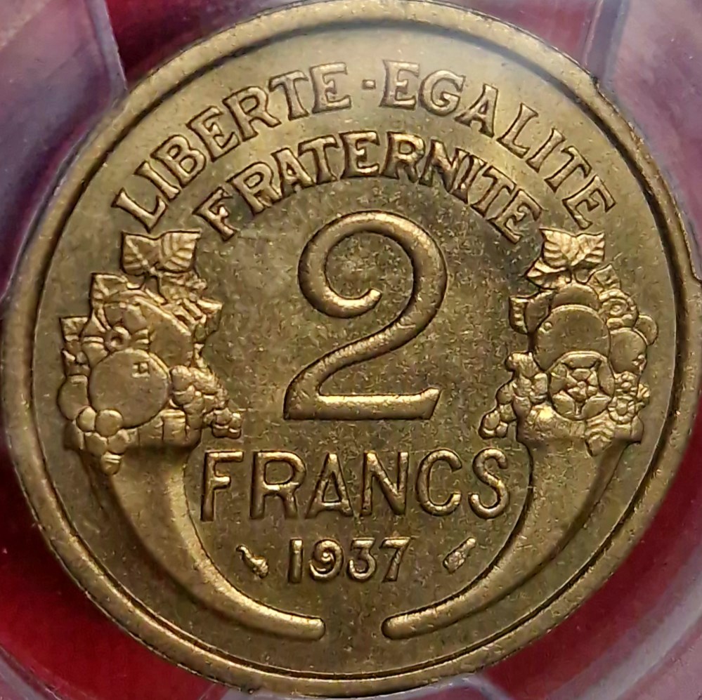 2 francs Morlon 1937 MS 64 monnaies monde france 2 francs morlon 1937 ms 64
