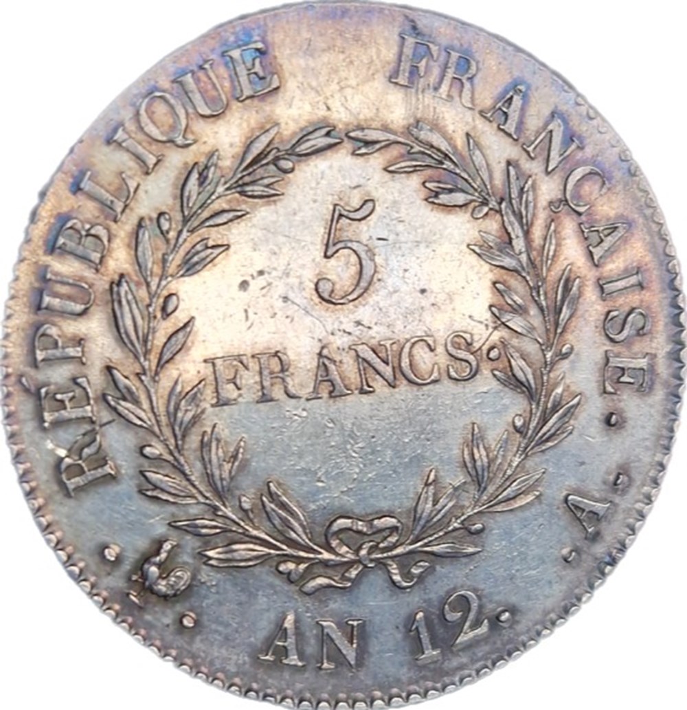 5 francs An 12 (1804) monnaies monde france 5 francs an 12 1804