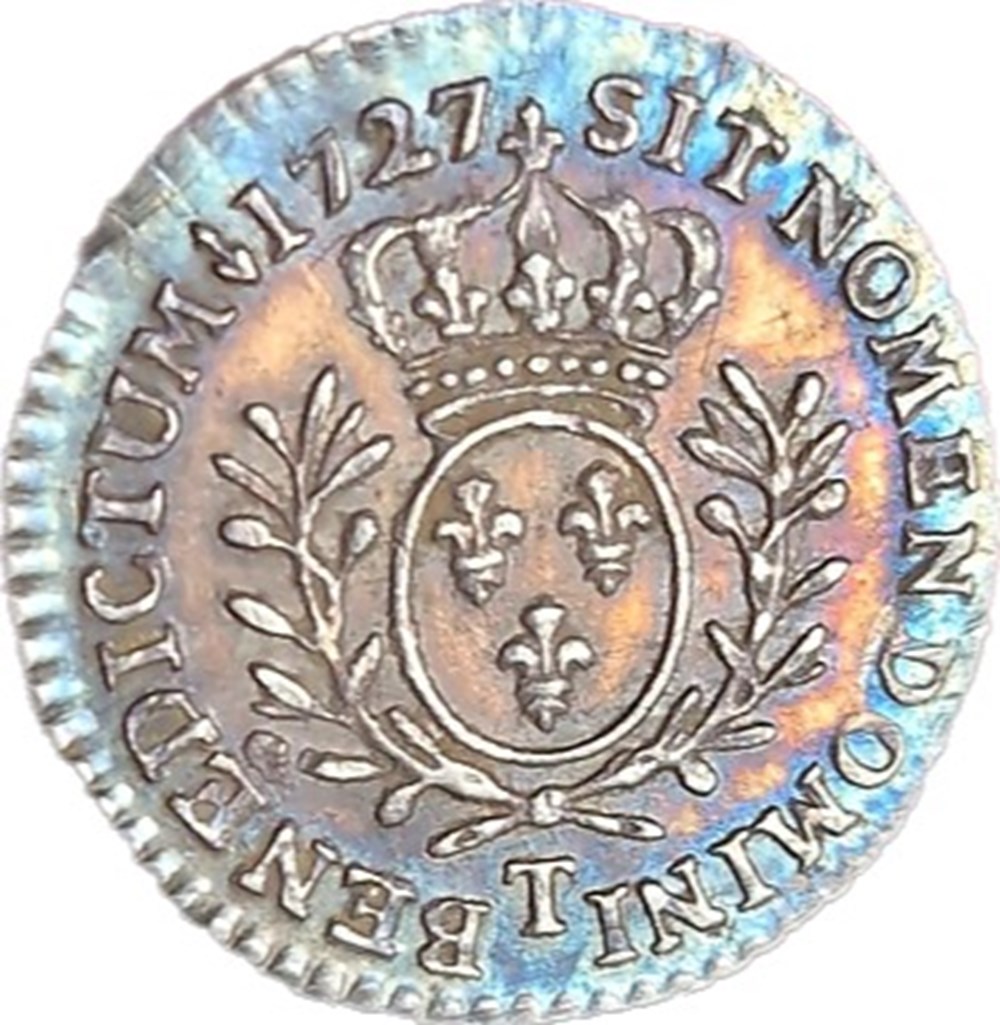 monnaies europe medievale a france royales vingtieme ecu 1727 t
