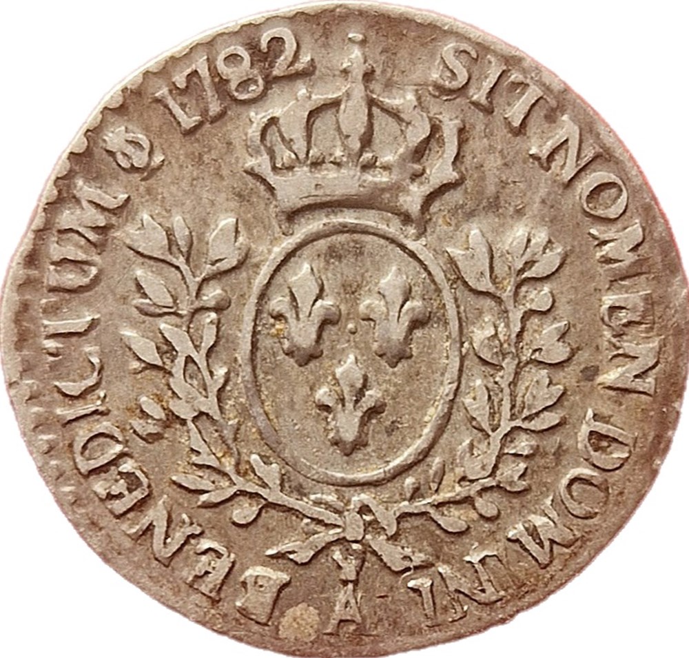 Vingtième d'écu 1782 A monnaies europe medievale france royales vingtieme ecu 1782 a