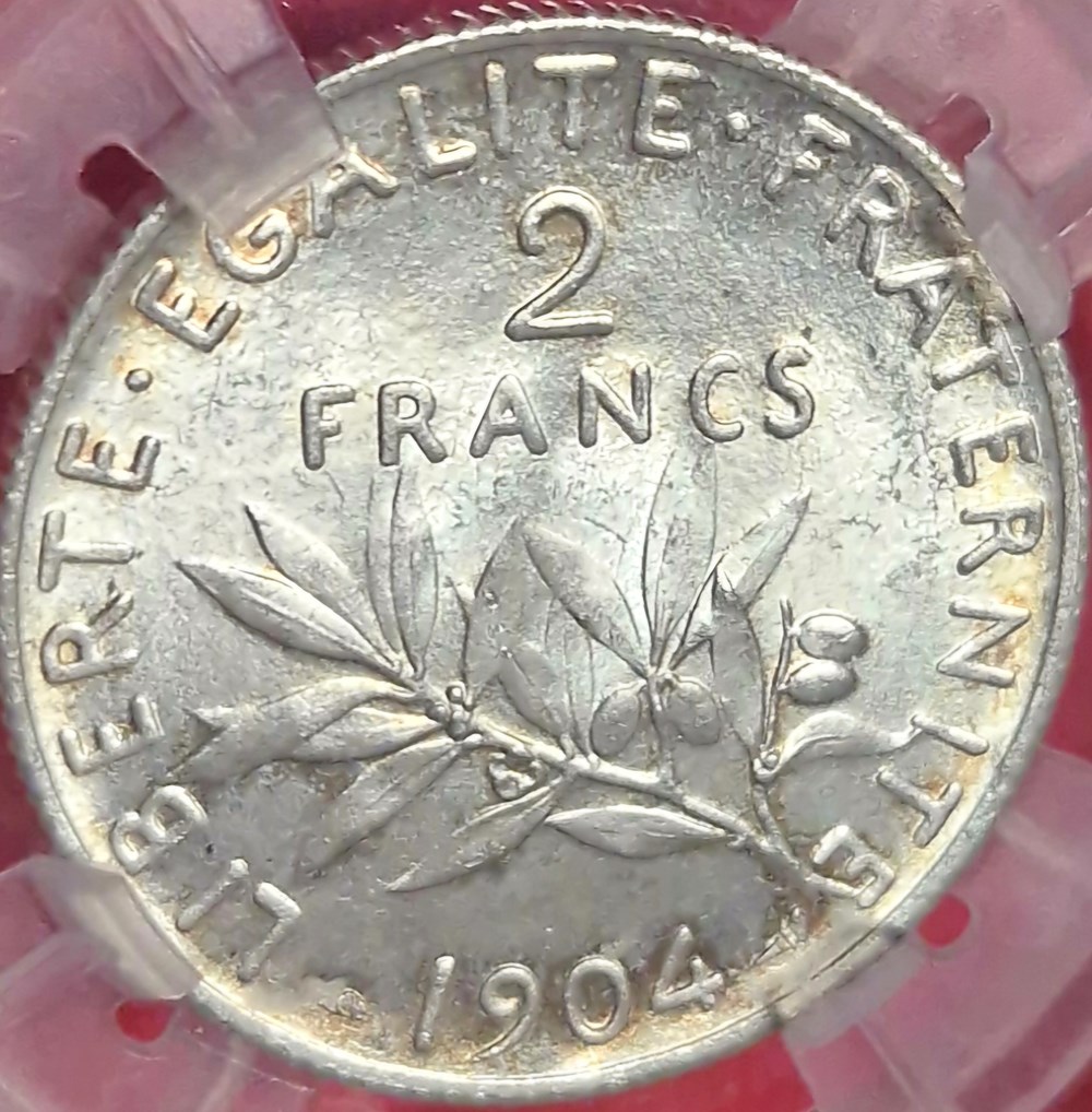 2 francs semeuse 1904 MS64 monnaies monde france 2 francs semeuse 1904 ms64