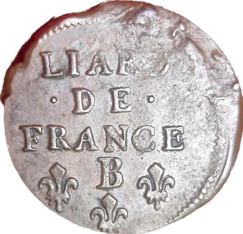 Liard au buste âgé 1697 B monnaies europe medievale france royales liard au buste age 1697 b