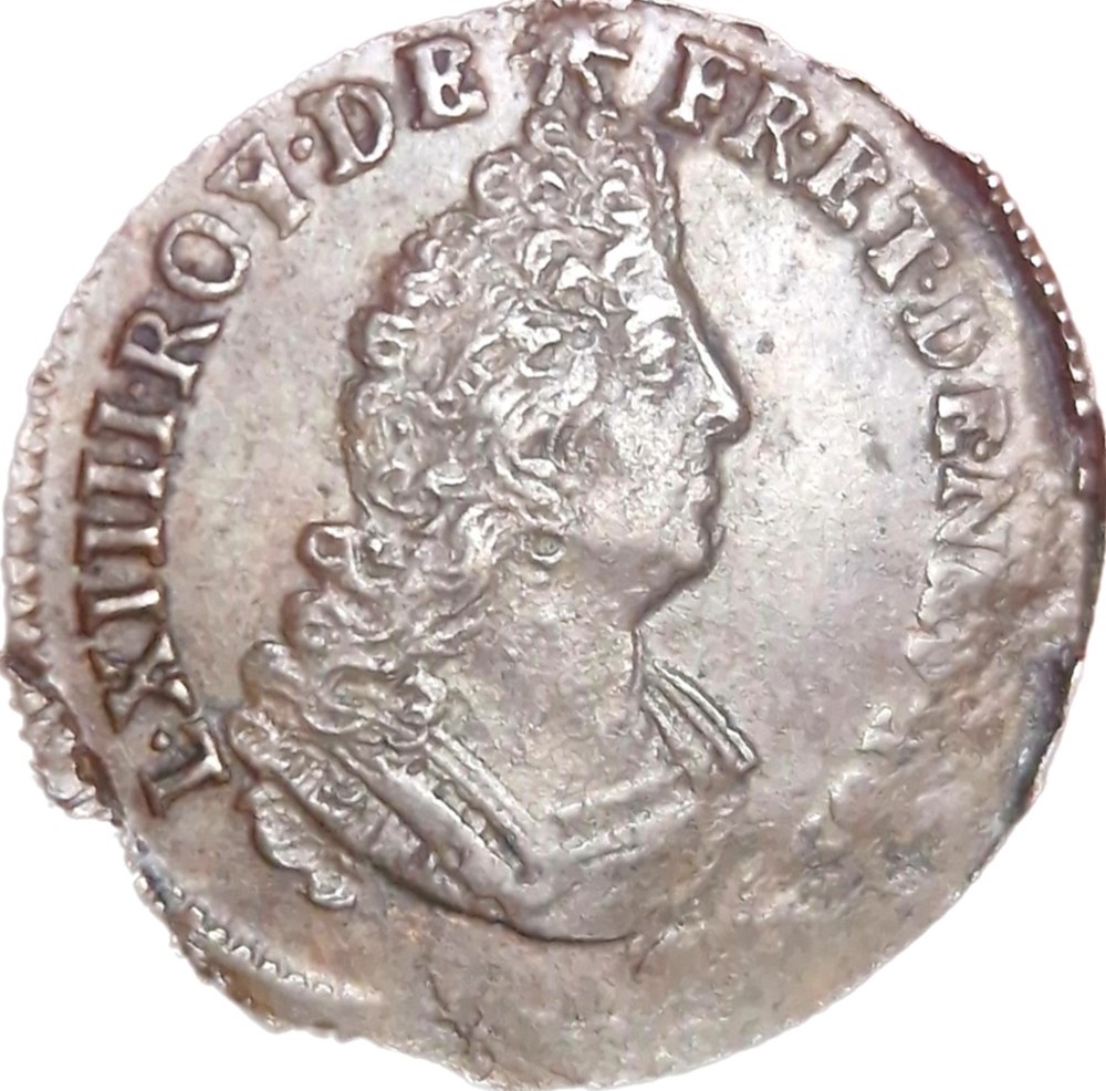 Liard au buste âgé 1697 B monnaies europe medievale france royales liard au buste age 1697 b