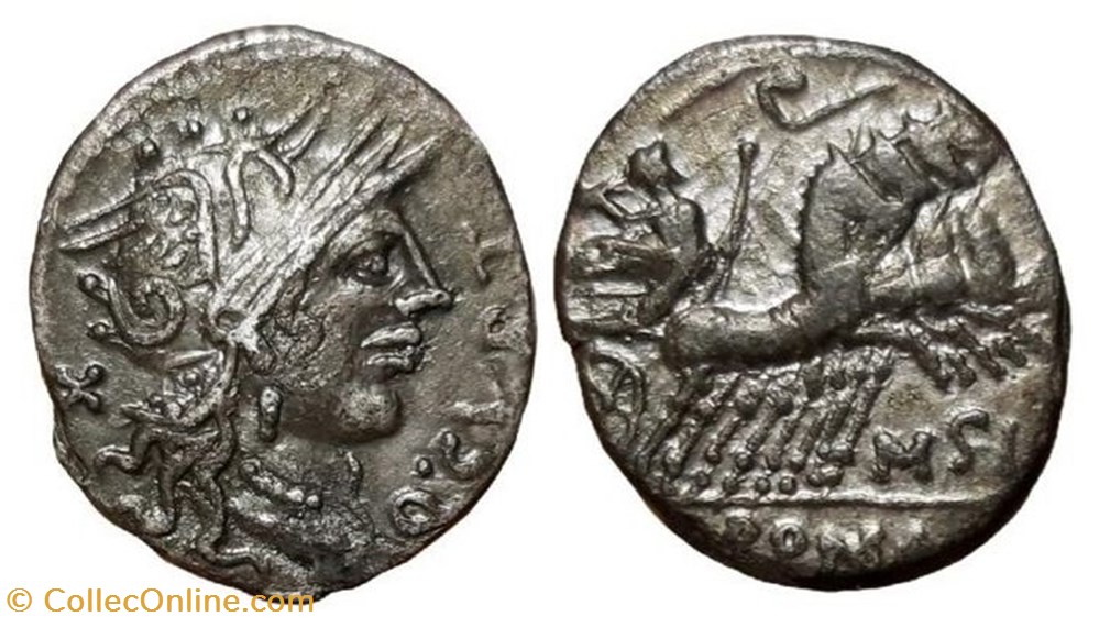 Q. Curtius, M Silanus and Cn. Domitius (c. 116-115 BC) coin ancient to roman republicain imperial q curtius m silanus and cn domitius c 116 115 bc