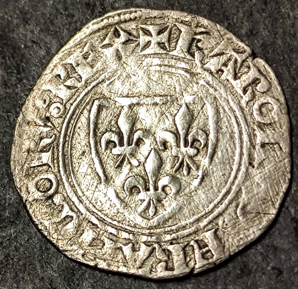 CHARLES VI Blanc Génar 2 ème émission, Macon , 1389 monnaies europe medievale france charles vi blanc genar 2 eme emission macon 1389