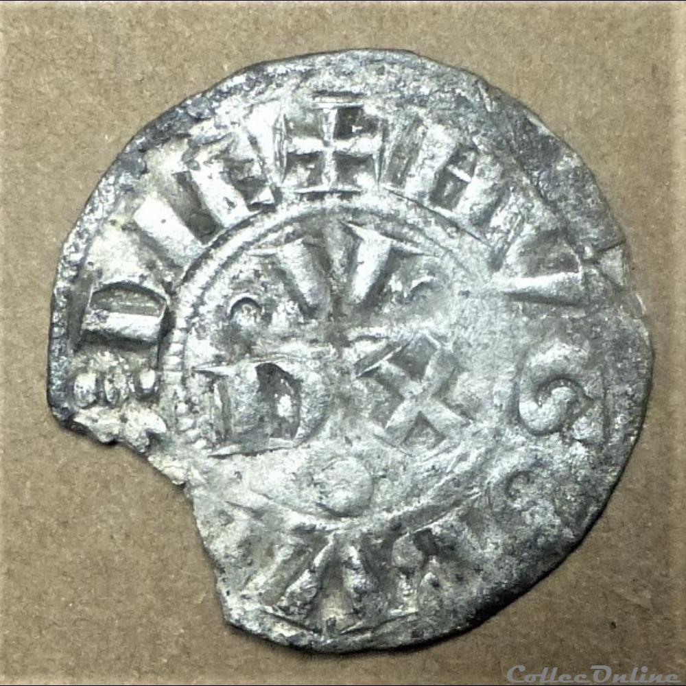 Hugues II 1102-1143 denier monnaies europe medievale a france feodales hugues ii 1102 1143 denier