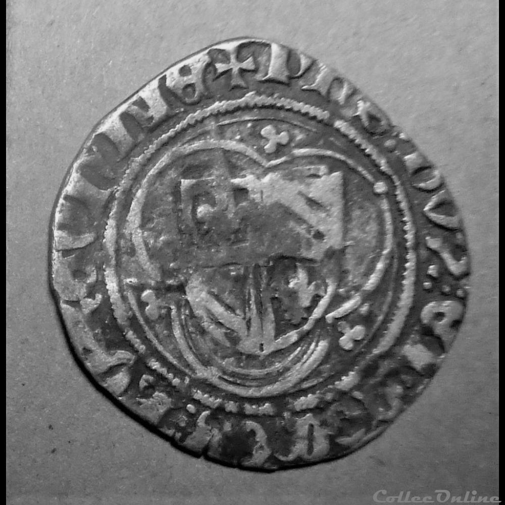 PHILIPPE le BON 1419-1467 Blanc à l'écu de Bourgogne dans un trilobe monnaies europe medievale france feodales philippe le bon 1419 1467 blanc a ecu de bourgogne dans un trilobe