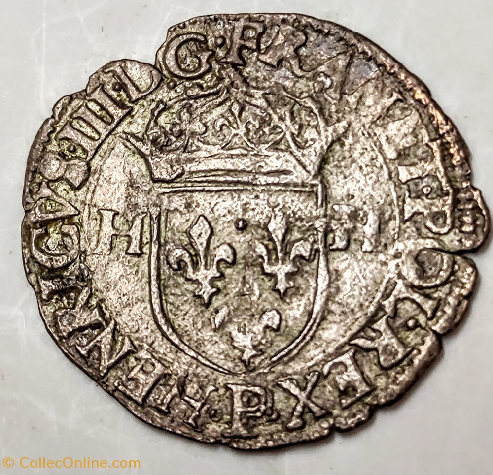 HENRI III Douzain aux deux H 1 er type 1588 P monnaies europe medievale france royales henri iii douzain aux deux h 1 er type 1588 p
