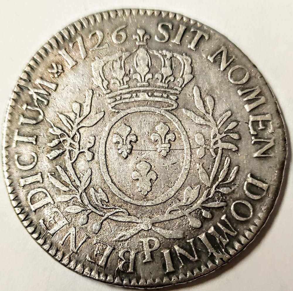 LOUIS XV écu aux lauriers 1726 P monnaies europe medievale france louis xv ecu aux lauriers 1726 p