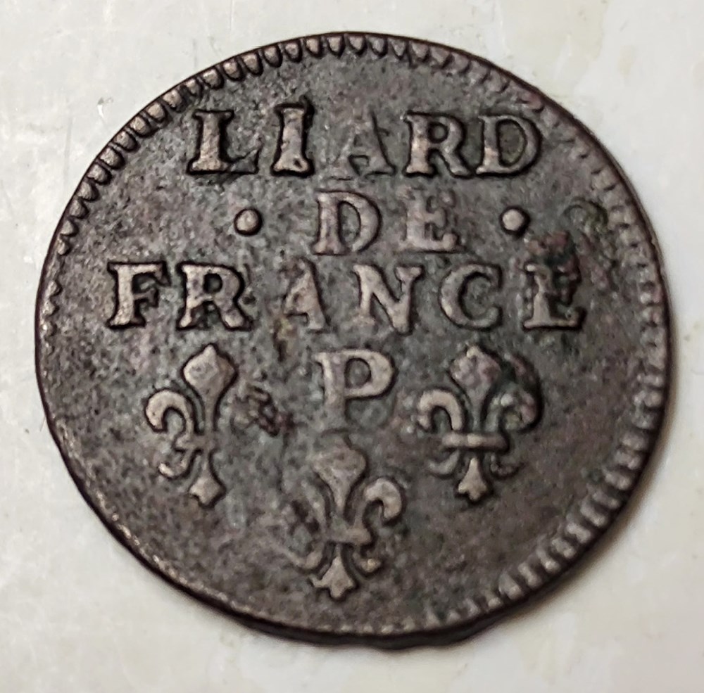 LOUIS XIV Liard 1698 P monnaies europe medievale france royales louis xiv liard 1698 p