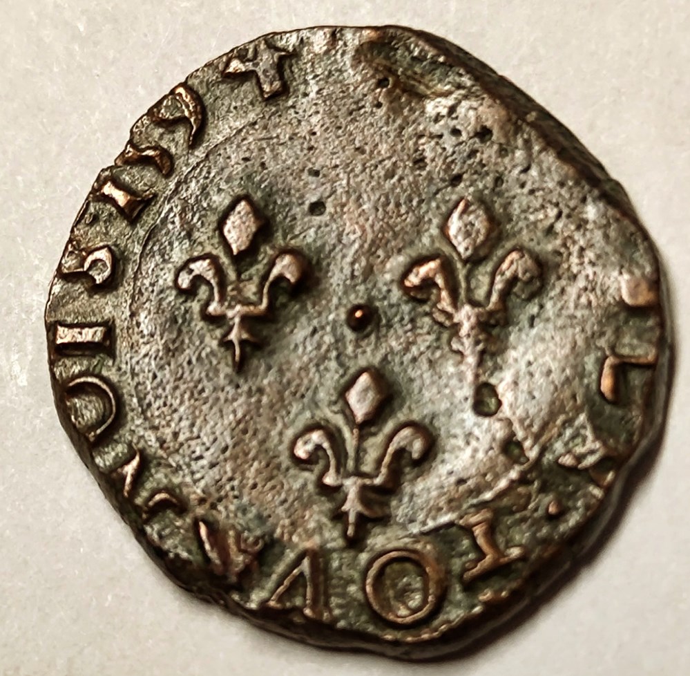monnaies europe medievale france royales charles x double tournois 1594 p