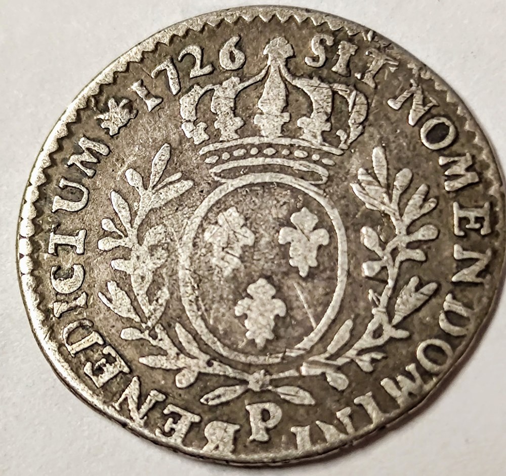 LOUIS XV 1/10è d'écu aux lauriers 1726 P monnaies europe medievale france louis xv 1 10e ecu aux lauriers 1726 p