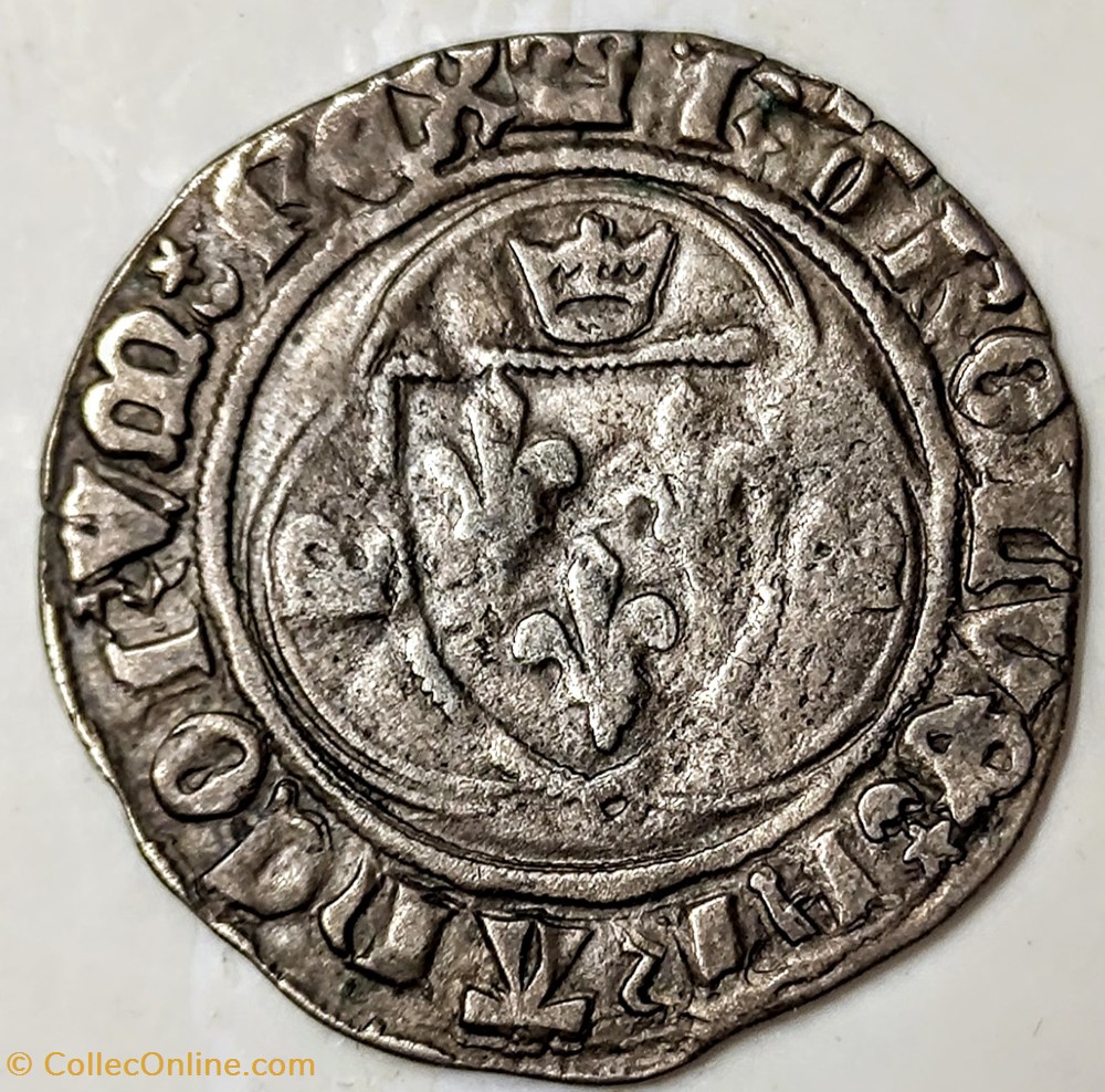 CHARLES VII Blanc au briquet Dijon 1436-1461 monnaies europe medievale france royales charles vii blanc au briquet dijon 1436 1461