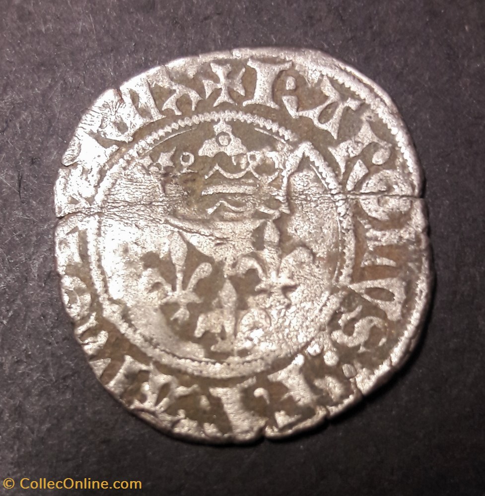 CHARLES VI Florette frappée à Macon 1417-1423 monnaies europe medievale france charles vi florette frappee a macon 1417 1423