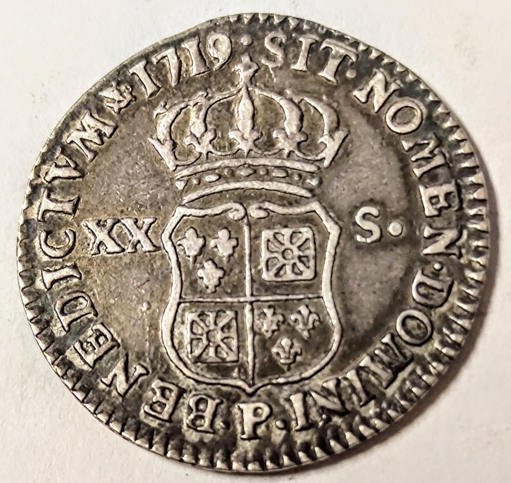 LOUIS XV XX sols ou 1/6è d'écu de Navarre monnaies europe medievale france louis xv xx sols ou 1 6e ecu de navarre