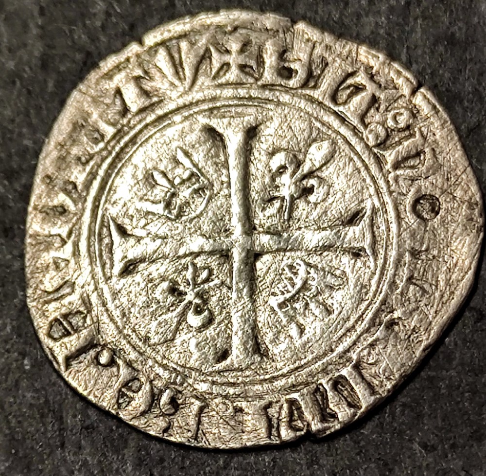 CHARLES VI Blanc Génar 2 ème émission, Macon , 1389 monnaies europe medievale france charles vi blanc genar 2 eme emission macon 1389