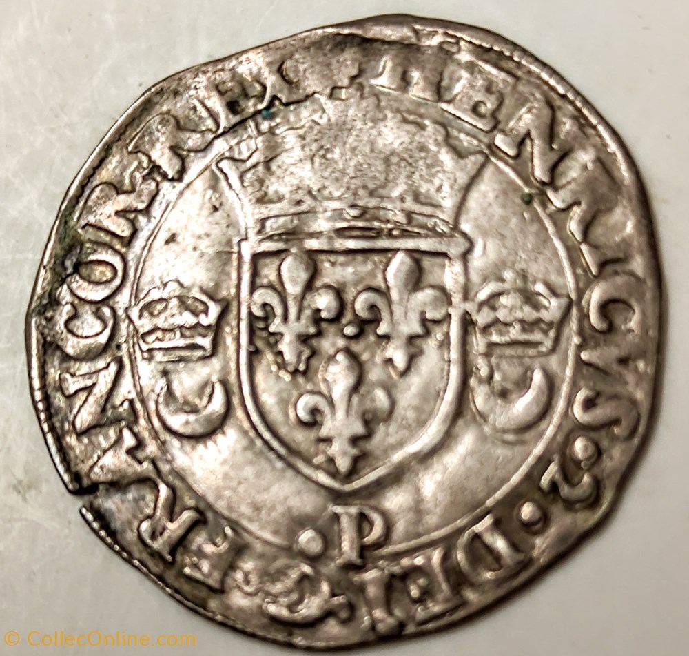 monnaies europe medievale france royales henri ii douzain aux croissants 1551