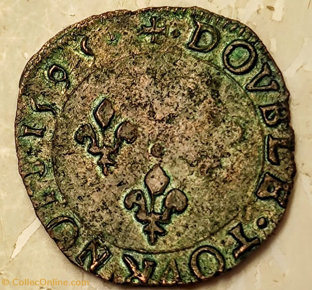 monnaies europe medievale france royales charles x double tournois 1593 p