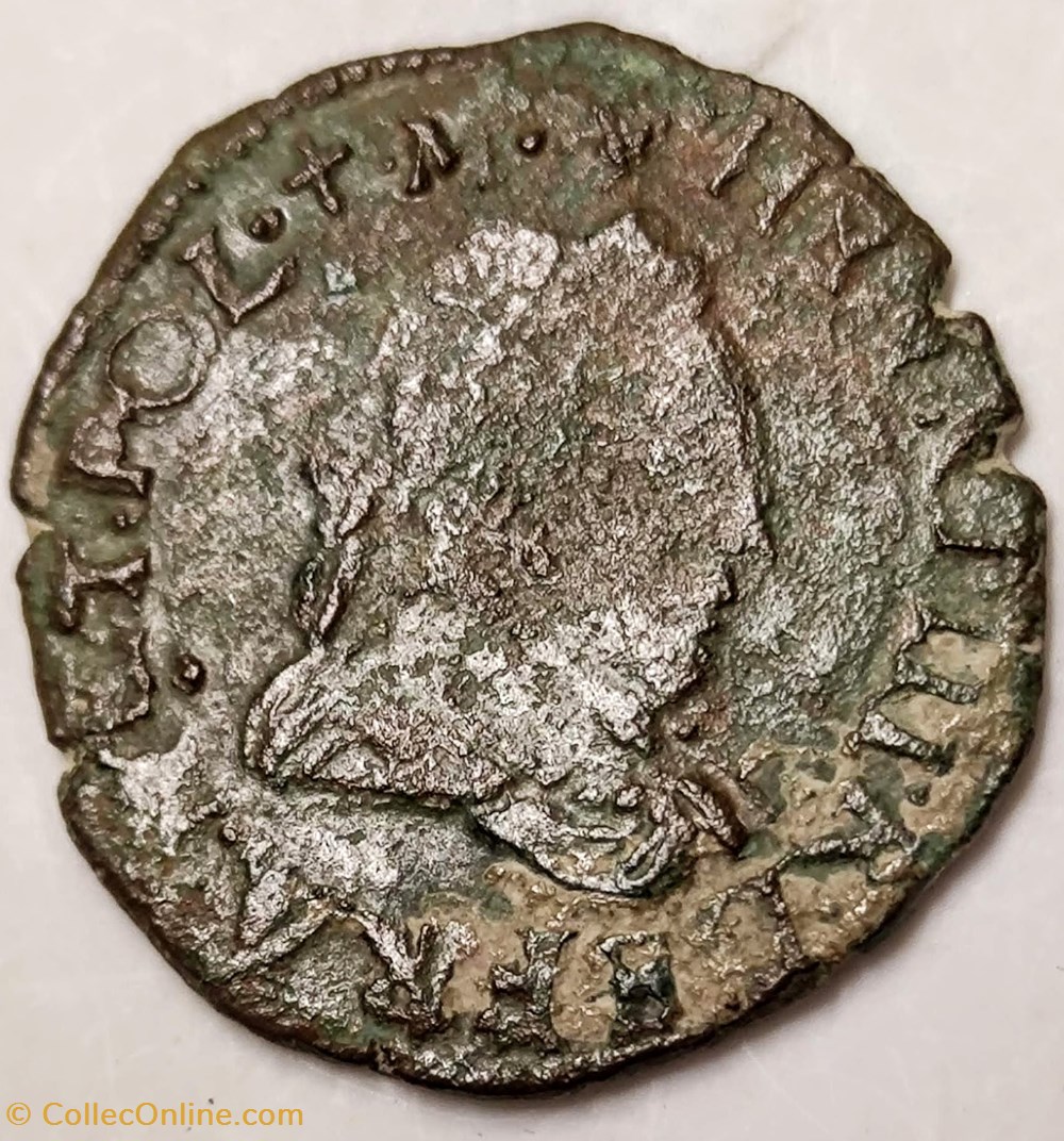 HENRI III double tournois 1588 monnaies europe medievale a france henri iii double tournois 1588