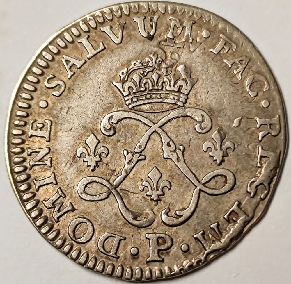 LOUIS XIV quatre sols aux deux L 1691 P monnaies europe medievale france louis xiv quatre sols aux deux l 1691 p