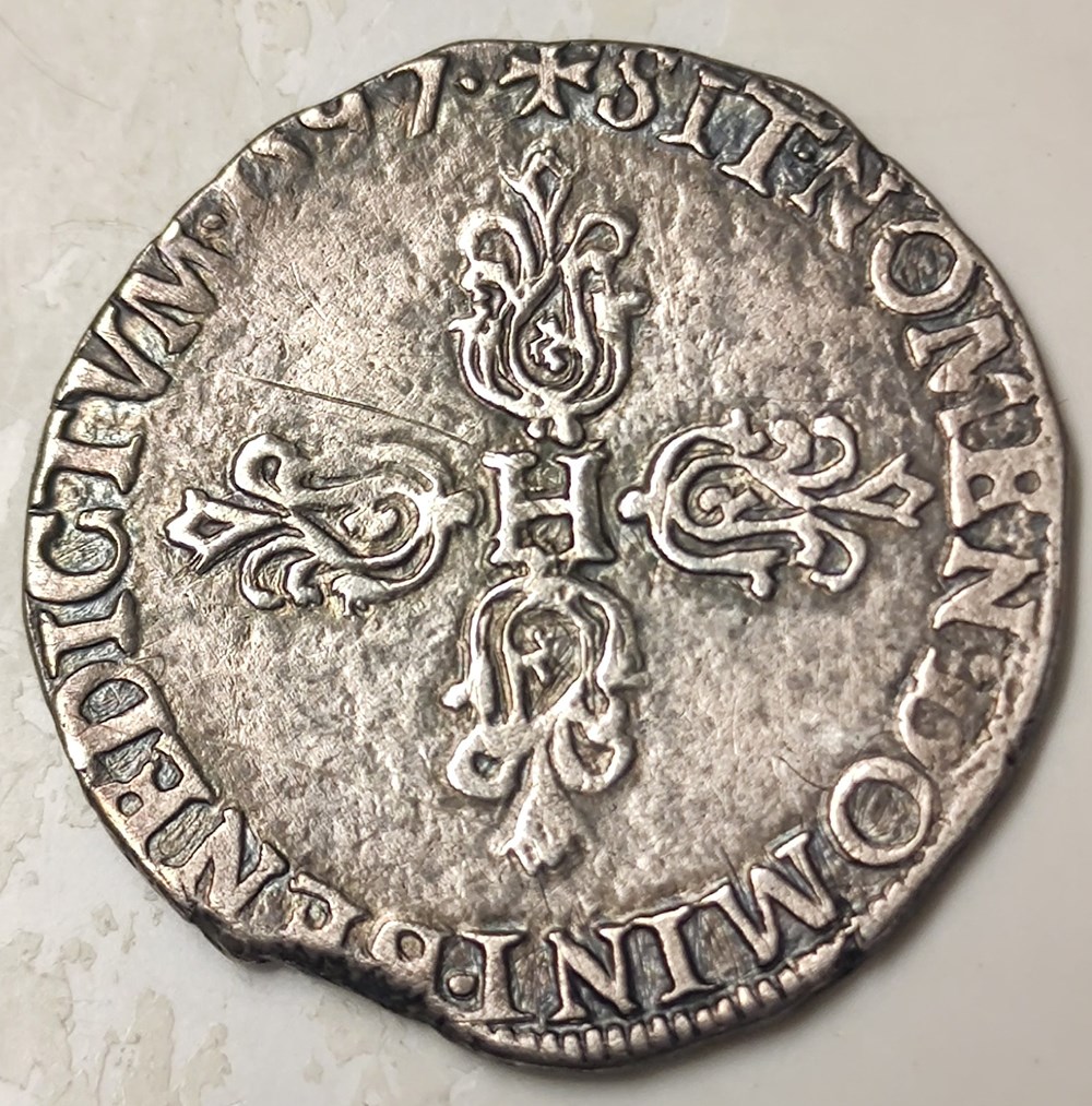 monnaies europe medievale france royales henri iiii demi franc 1597 dijon