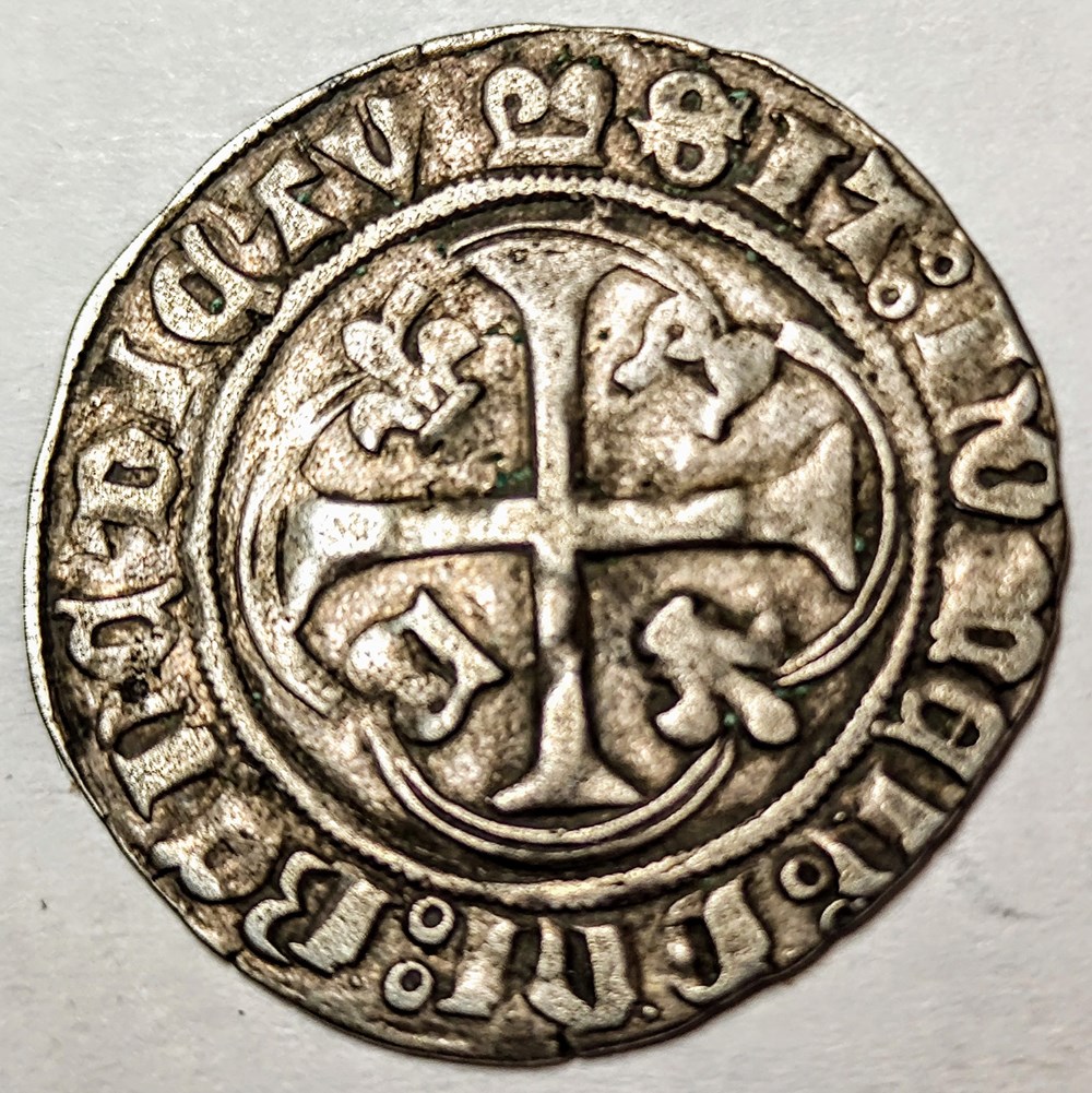 CHARLES VII Blanc au briquet Dijon 1436-1461 monnaies europe medievale france royales charles vii blanc au briquet dijon 1436 1461
