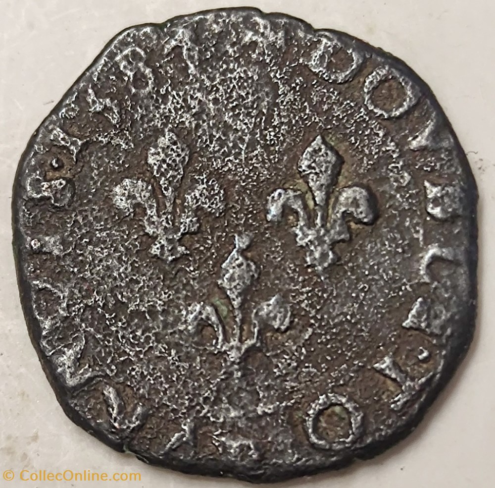 HENRI III double tournois 1587 monnaies europe medievale a france henri iii double tournois 1587