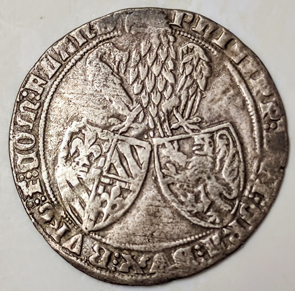 PHILIPPE LE HARDI COMTE DE FLANDRE double gros à l'aigle ou double gros Jongelaar. monnaies europe medievale pays bas bourguignons philippe le hardi comte de flandre double gros a aigle ou double gros jongelaar
