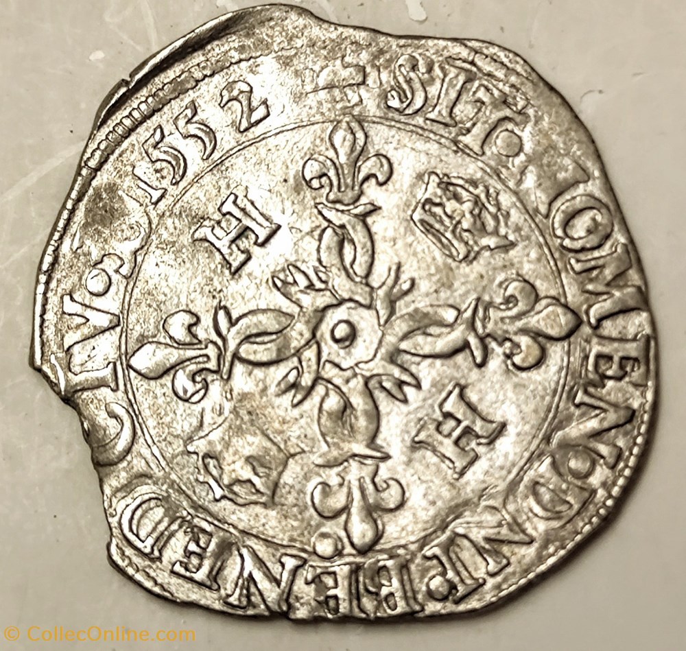 monnaies europe medievale france royales henri ii douzain aux croissants 1552