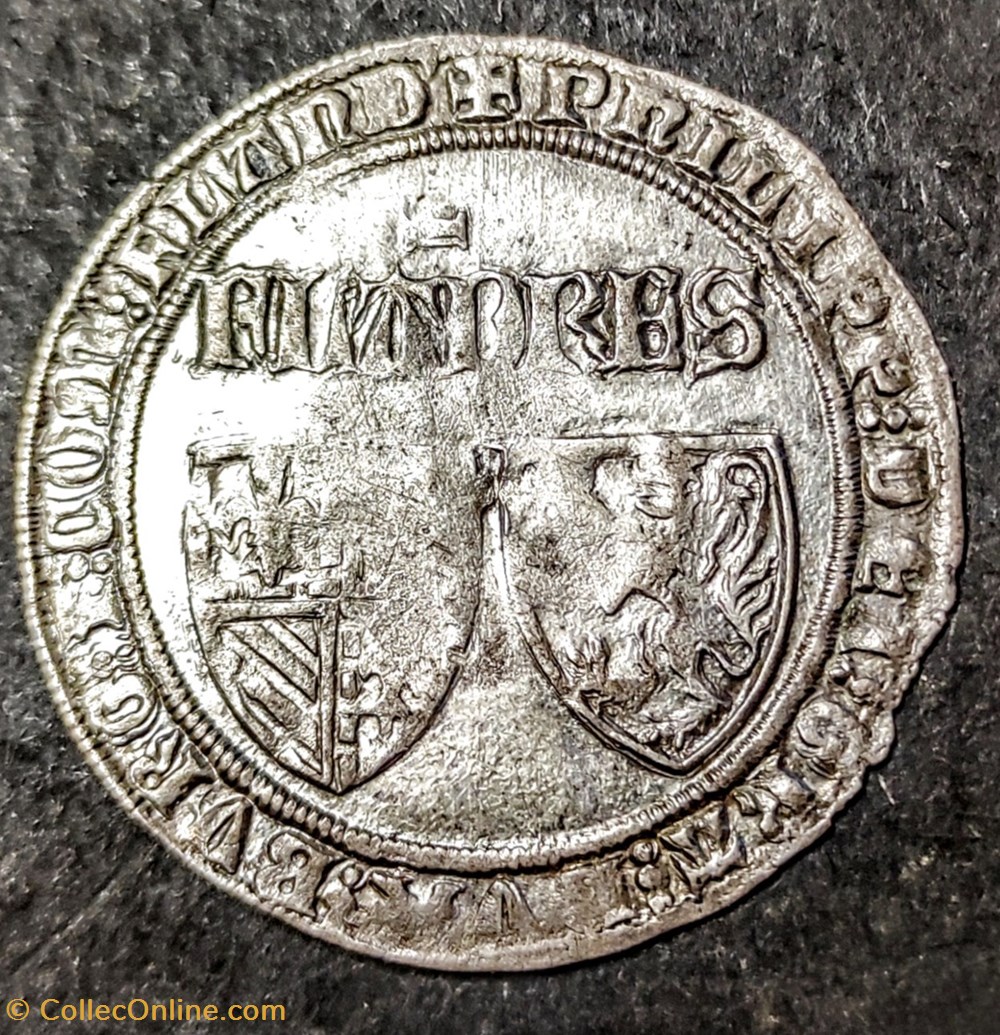 PHILIPPE LE HARDI COMTE DE FLANDRE double gros "leliaert" . monnaies europe medievale pays bas bourguignons philippe le hardi comte de flandre double gros leliaert