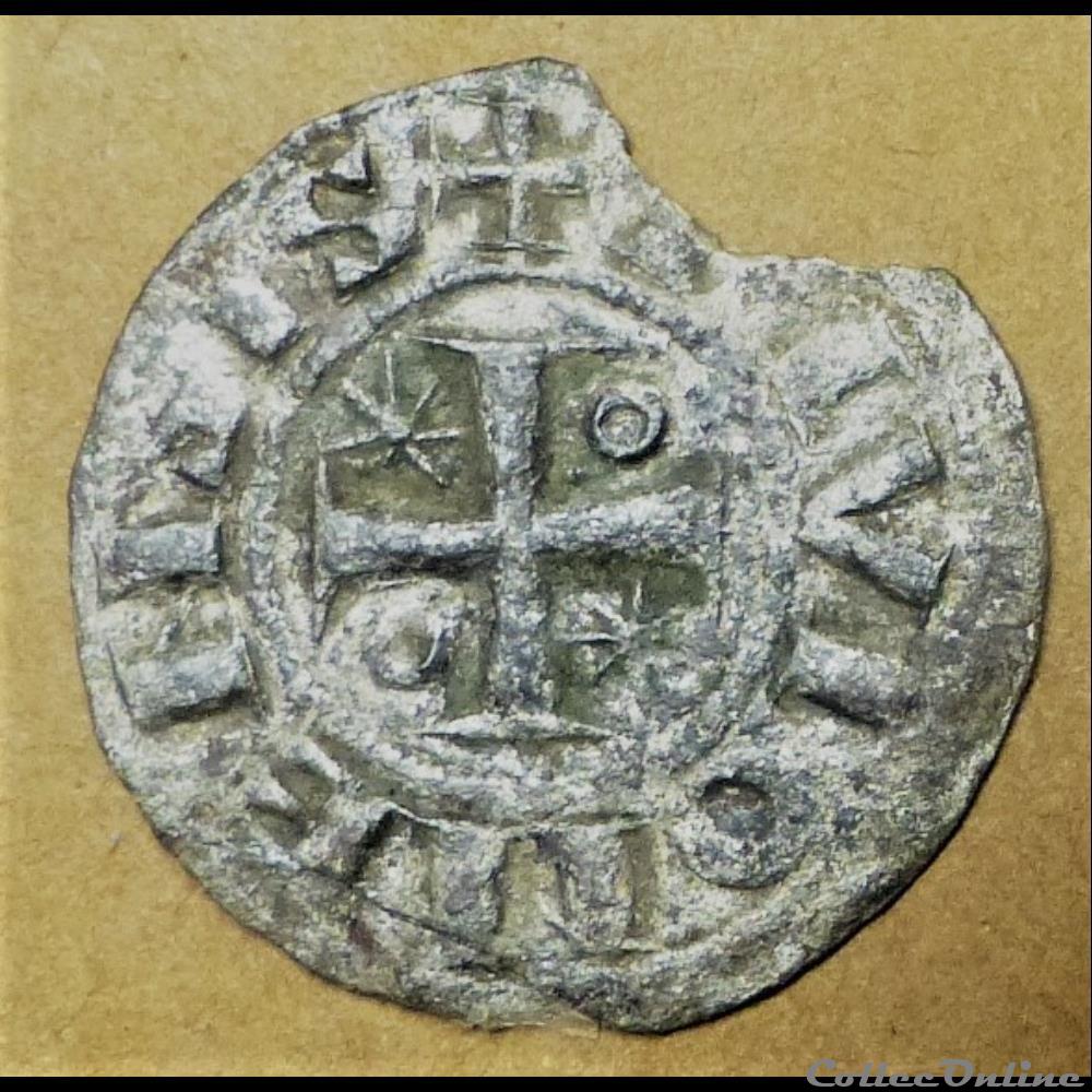 Hugues II 1102-1143 denier monnaies europe medievale a france feodales hugues ii 1102 1143 denier